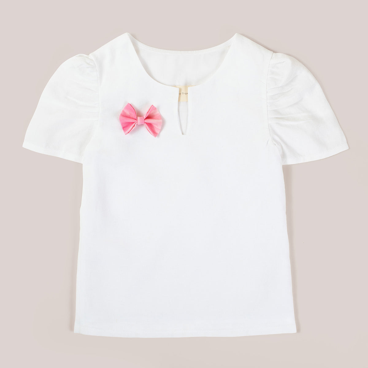 Organic Linen V-neck Blouse with Ruffle Sleeves image 4