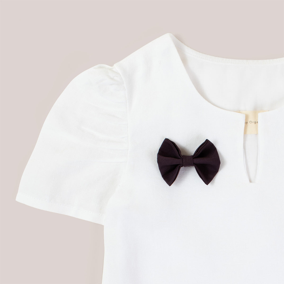 Organic Linen Blouse With Ruffle Sleeves image 1