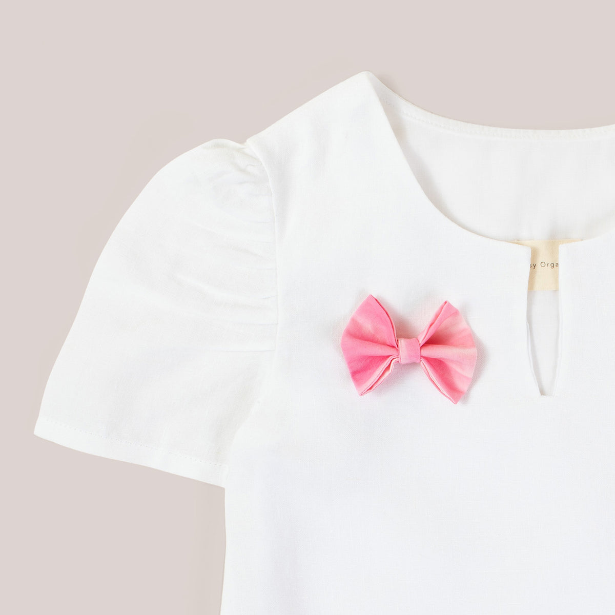 Organic Linen V-neck Blouse with Ruffle Sleeves image 5