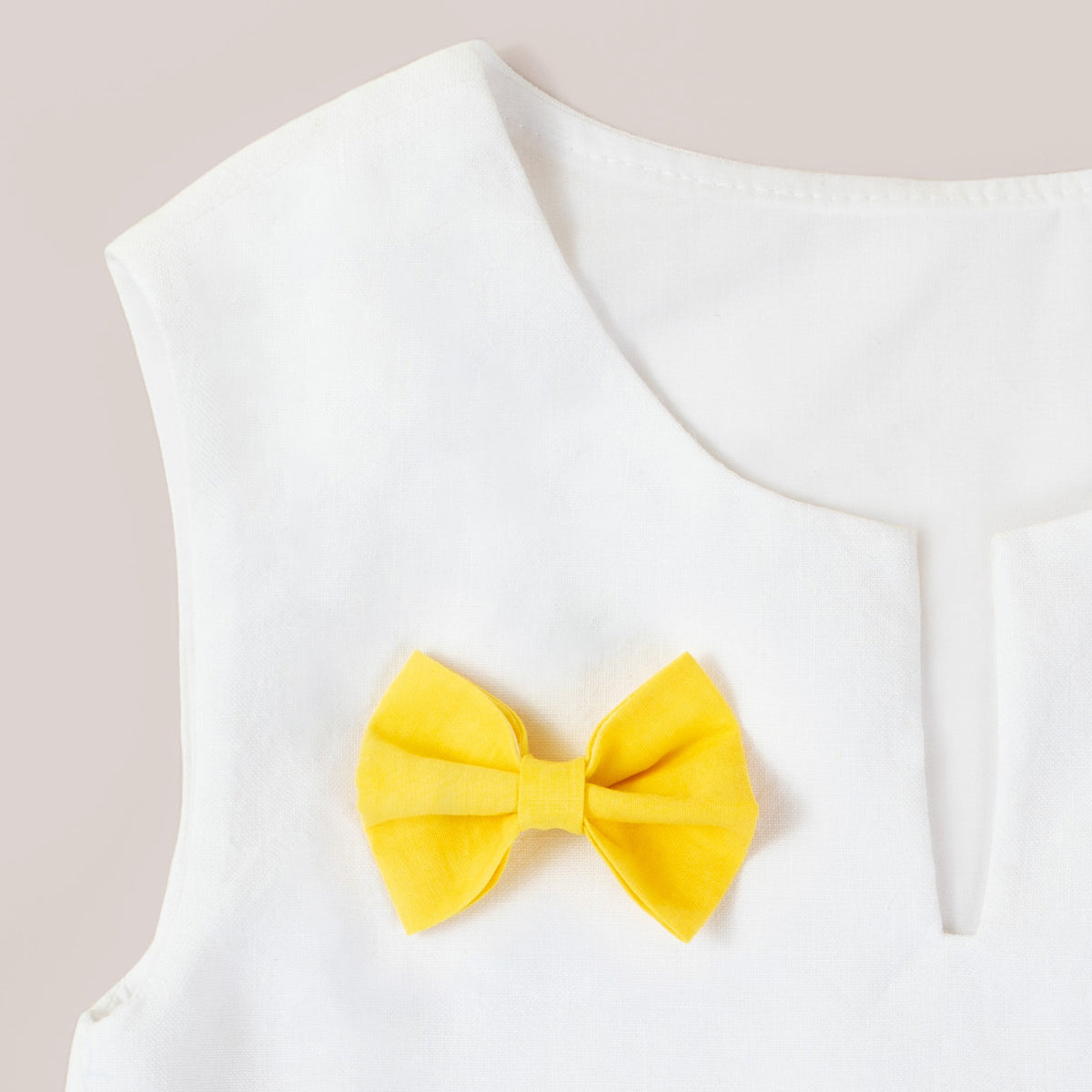 V-neck Girls Top with Yellow Ribbon Feature image 1