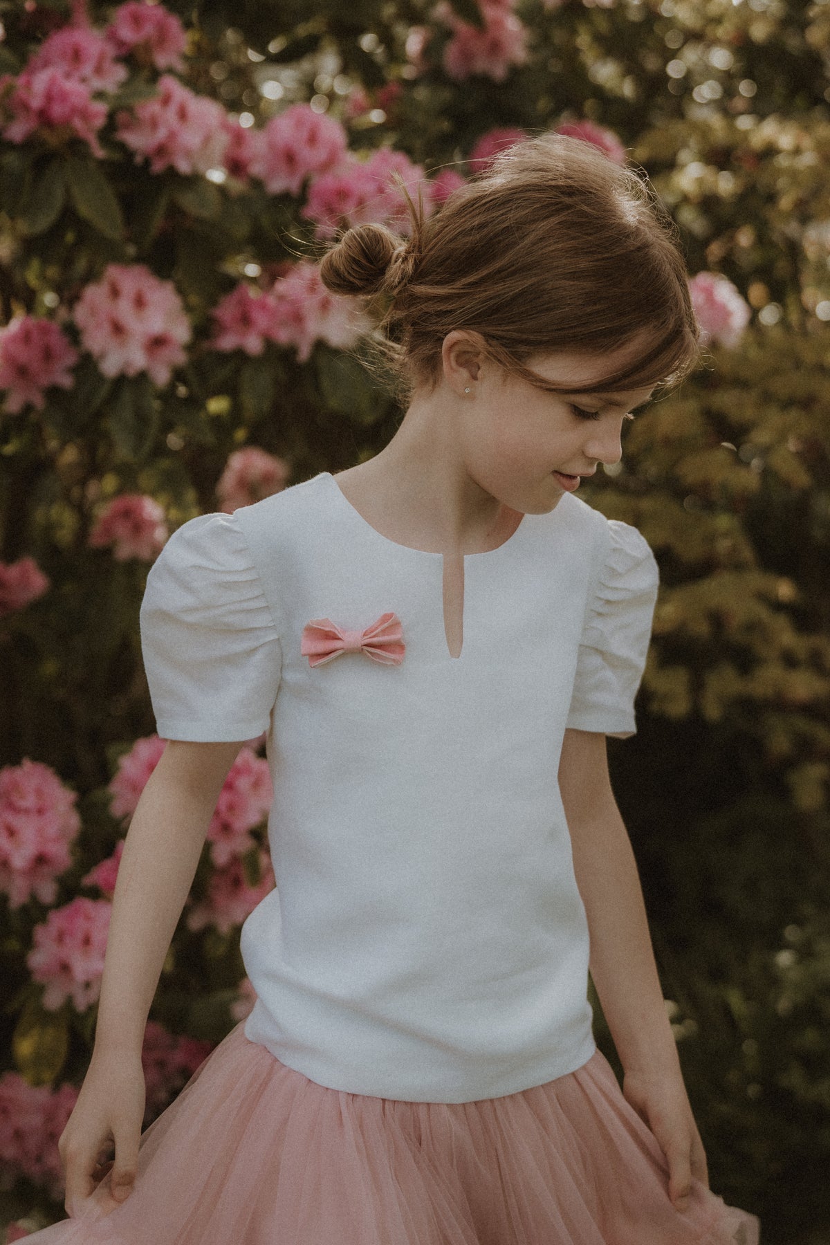 Organic Linen V-neck Blouse with Ruffle Sleeves image 1